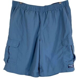 Men's L.L. Bean Sport Shorts with Supplex Fabric Cargo 10" In Blue Size Large